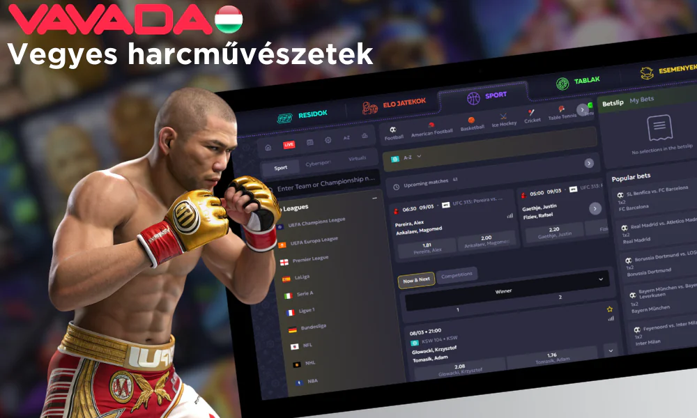 Vavada-ban az MMA nagyon népszerű és látványos sport